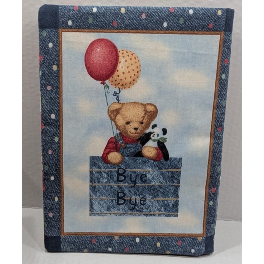 Handmade Teddy Bear Baby Quilt 57x43 Blue Jean Teddy‎ Toys Nursery Blanket